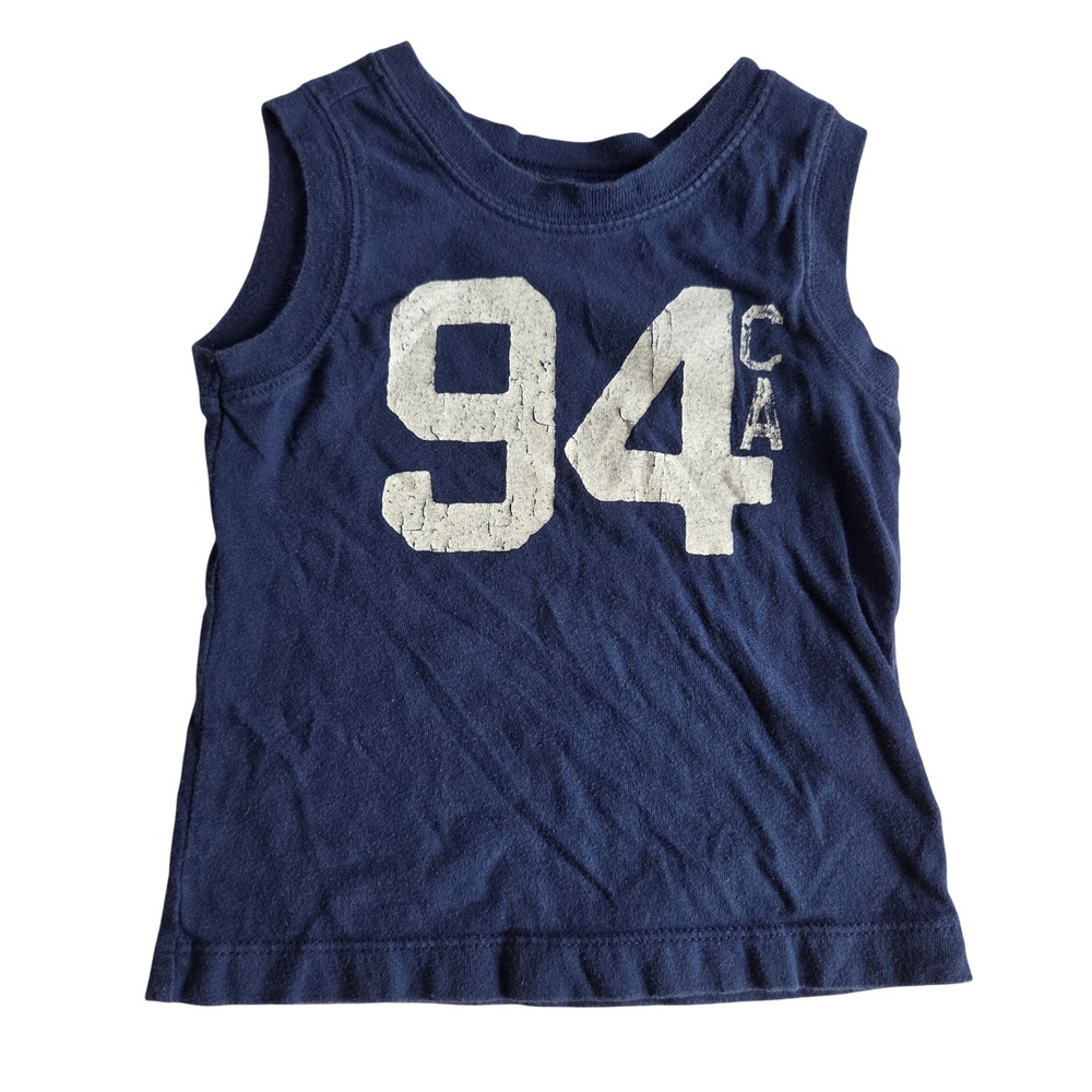 Old Navy Boys Navy Blue 94 CA Graphic Sleeveless Tank Top Baby Tee Size 2T